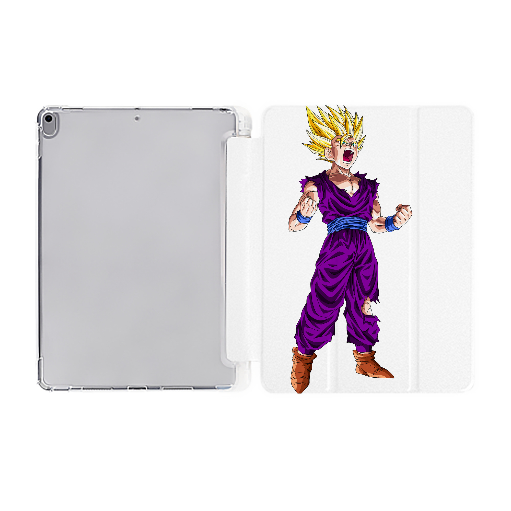 （画像用） ドラゴンボール 孫 悟飯（そんごはん）DRAGON BALL Son Gohan IPad ケース ペン収納付き 三つ折りスタンド PUレザー×シリコン 対応機種9.5/10.5/10.9インチ